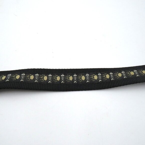 Timberland Belt Mens Black Nylon Webbing Fish Skeleton Print Buckle Made USA - Picture 4 of 8